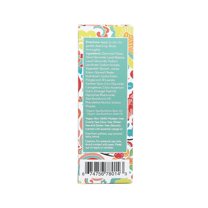 SeabuckWonders Organic Sea Buckthorn Exfoliating Daily Face Wash Deep Cleaning Gentle Facial Cleanser with Omega 3679 Jo