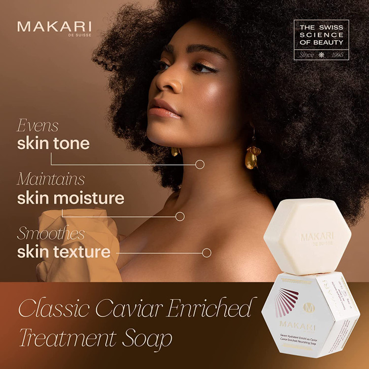Makari Classic Caviar Enriched Treatment Soap 70 oz Moisturizing Brightening Bar Soap for Face Body AntiAging Cleanser C