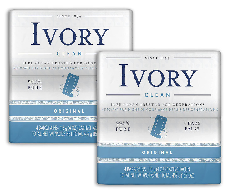 Ivory Soap Bars Original 4 ea Pack of 2