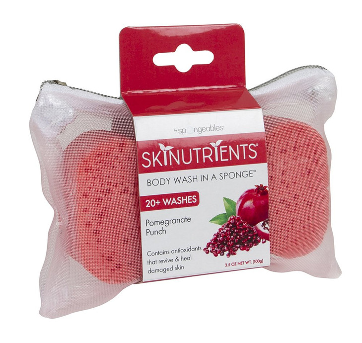 Spongeables Body Wash in a 20 Wash Sponge Pomegranate Punch 3 Count
