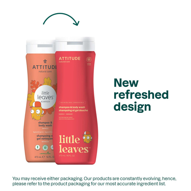 ATTITUDE Shampoo and Body Wash for Kids EWG Verified Hair and Body Cleanser Dermatologically Tested Soap Plant and Miner