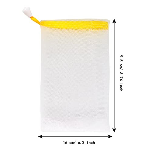 Trounistro 60 Pack Exfoliating Mesh Soap Bag Double Layer Thicken Soap Bag Mesh Soaps Saver Bags with Drawstring for Bat