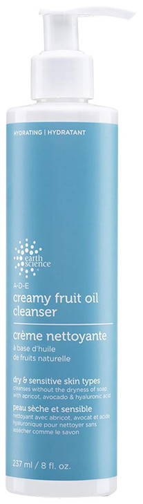 EARTH SCIENCE ADE Creamy Fruit Oil Face Cleanser For Dry Normal or Sensitive Skin 8 fl oz