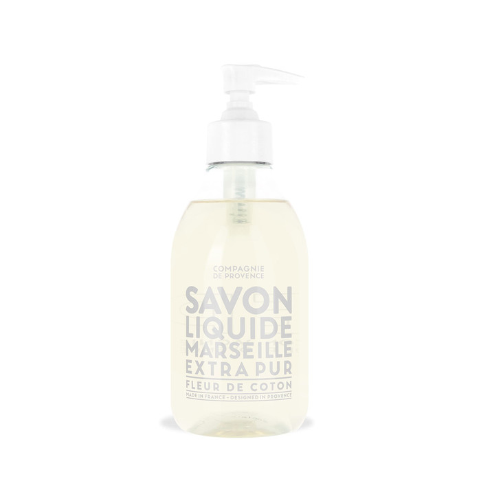 Compagnie de Provence Savon de Marseille Extra Pure Liquid Soap Cotton Flower 10 Fl Oz Plastic Pump Bottle