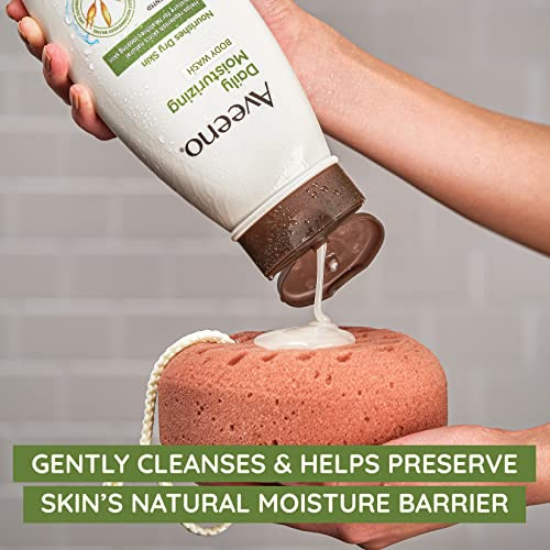 Aveeno Daily Moisturizing Body Wash Cleanser for Men Women CleanRinsing for Softer Smoother Skin Gentle Lightly Scented