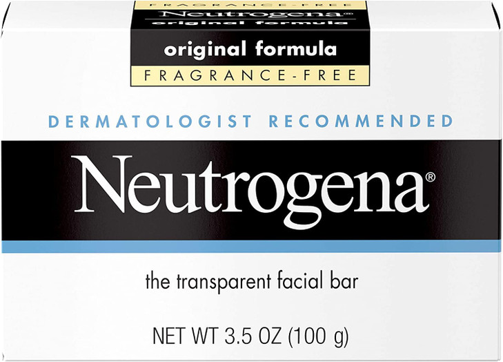 Neutrogena Original Amber Bar FragranceFree Facial Cleansing Bar with Glycerin Pure Transparent Gentle Face Wash Bar Soa