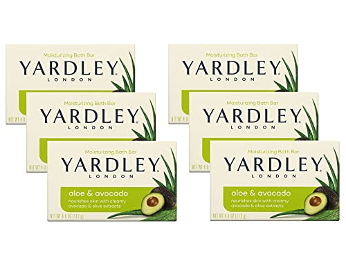 Yardley London Aloe and Avocado Naturally Moisturizing Bath Bar 40 oz Pack of 6