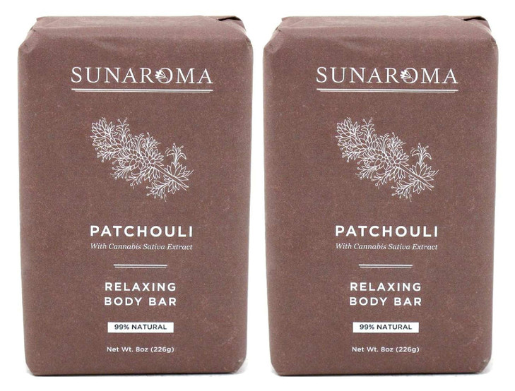 Sunaroma Soap Bar Patchouli 8 Ounce 236ml 2 Pack