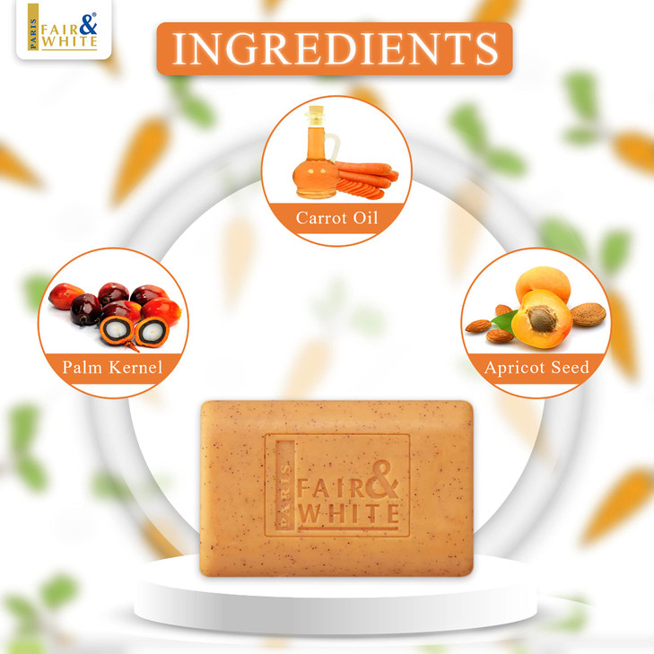 FAIR WHITE Original Exfoliating Soap Repairing Nourishing 200g 7oz with Carrot Oil