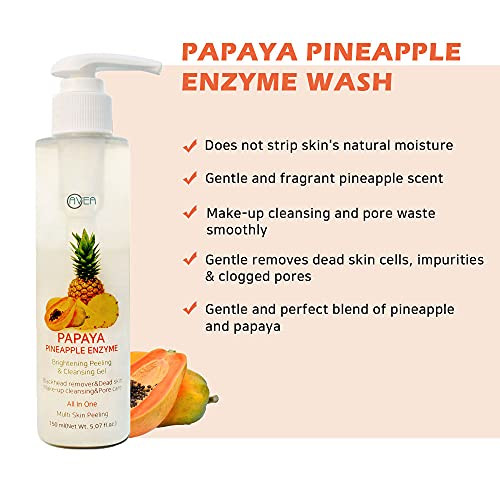 AVEA PapayaPineapple Enzyme wash daily face wash including niacinamide vitamin B3 and panthenol vitamin B5 83 organic al