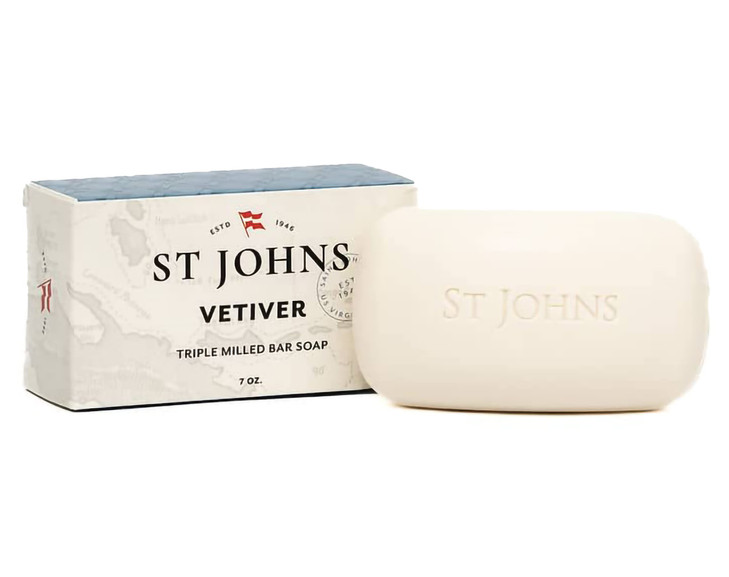 St John Bay Rum Soap Bar USA Made Triplemilled Mens Soap Bar Hydrating Bar Soap for Men with Olive Oil Glycerine Luxury