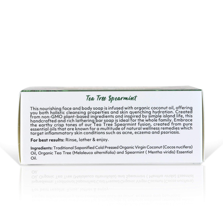 Coco Fiji Soap Bar for Face and Body Infused With Organic Coconut Oil Tea Tree Spearmint Essential Oil Natural Soap for