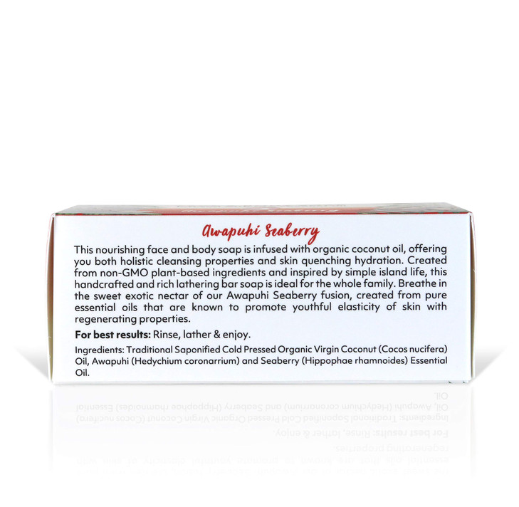 Coco Fiji Soap Bar for Face and Body Infused With Organic Coconut Oil Awapuhi Seaberry Essential Oil Natural Soap for Mo
