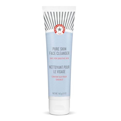 First Aid Beauty Pure Skin Face Cleanser Sensitive Skin Cream Cleanser with Antioxidant Booster 5 oz