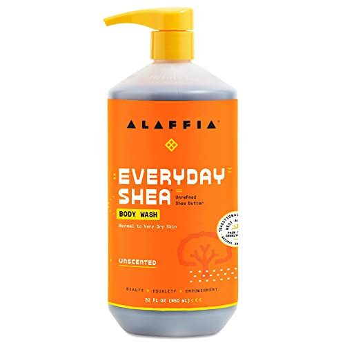 Alaffia EveryDay Shea Body Wash Naturally Moisturizing Cleanser for All Skin Types with Fair Trade Shea Butter Neem Coco