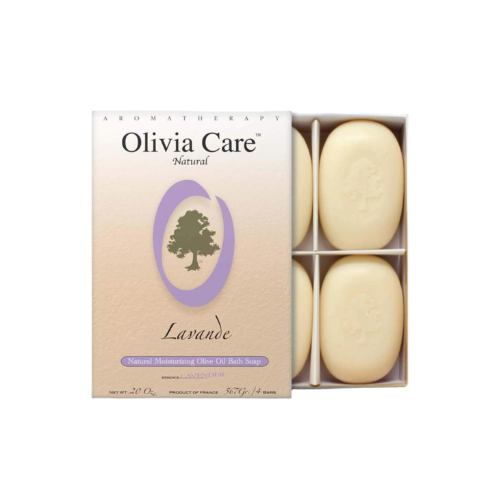 Olivia Care Lavender Bar Soap4 pack box set 100 Natural Ingredients Organic Vegan For Face Body Coldpressed TripleMilled