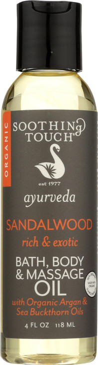 Soothing Touch Organic Bath, Body & Massage Oil, Sandalwood, 4 Fl Oz online at globaldelivered