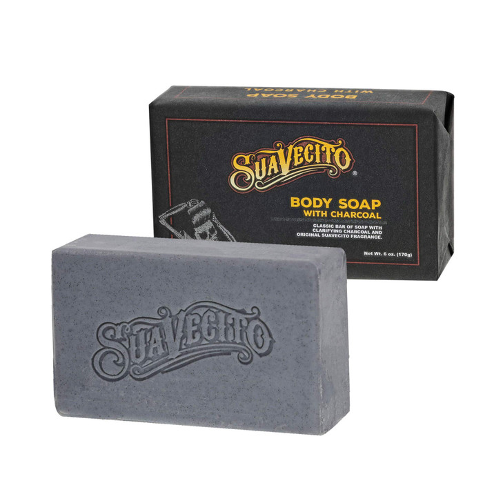 Suavecito Body Hand Soap Bars Moisturizing Masculine Original Fragrance With Charcoal 6 oz 6 Pack