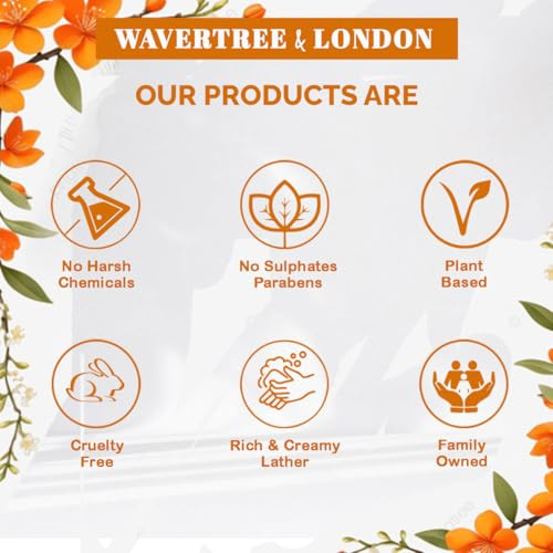 Wavertree London Natural Liquid Soap Bottle with Dispenser Pump Sicilian Orange Scented Liquid Hand Soap Australia Made