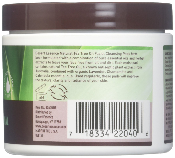 Facial Cleansing Pads Tea Tree Oil 50 pads 2pack