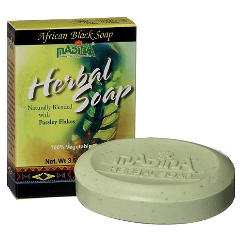 Madina Herbal African Black Soap with Parsley Flakes 35 Ozx6