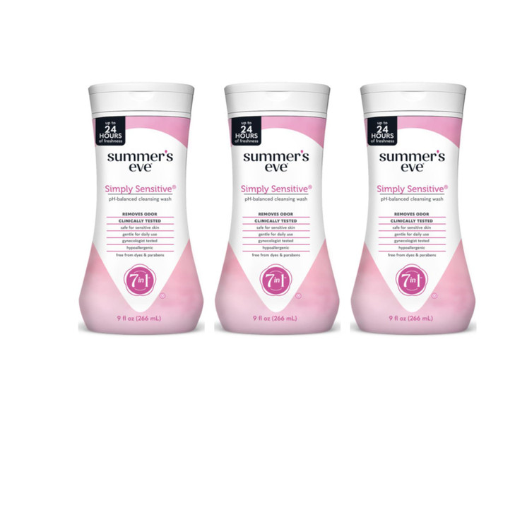 Summers Eve Cleansing Wash for Sensitive Skin Simply Sensitive 9 Oz Pack of 3