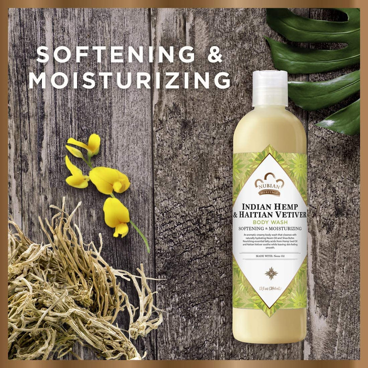 Nubian Heritage Body Wash Indian Hemp Haitian Vetiver 13 Fz