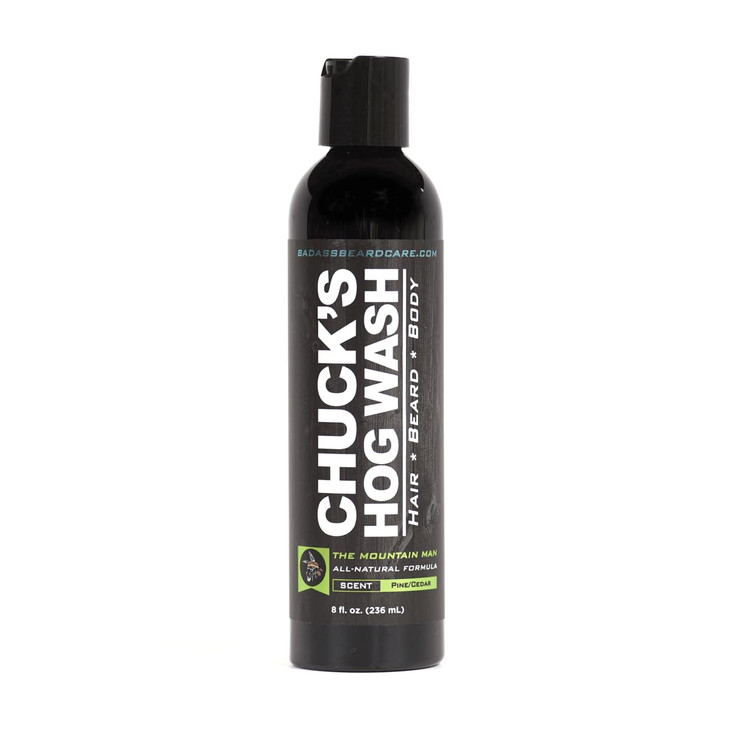 Chucks Hog Wash All Natural Beard and Body Wash The Mountain Man Scent 8oz Leaves Your Beard Softer than its Ever Been a