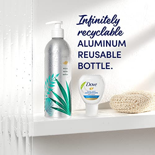 Dove Body Wash Concentrate Refills x2 Recyclable Aluminum for Instantly Soft Skin Reusable Bottle Starter Kit for Lastin