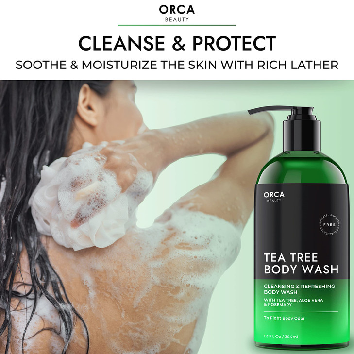 Tea Tree Body Wash Men Body Wash for Women Tea Tree Oil Foot Body Wash Shower Gel 2 x 12oz