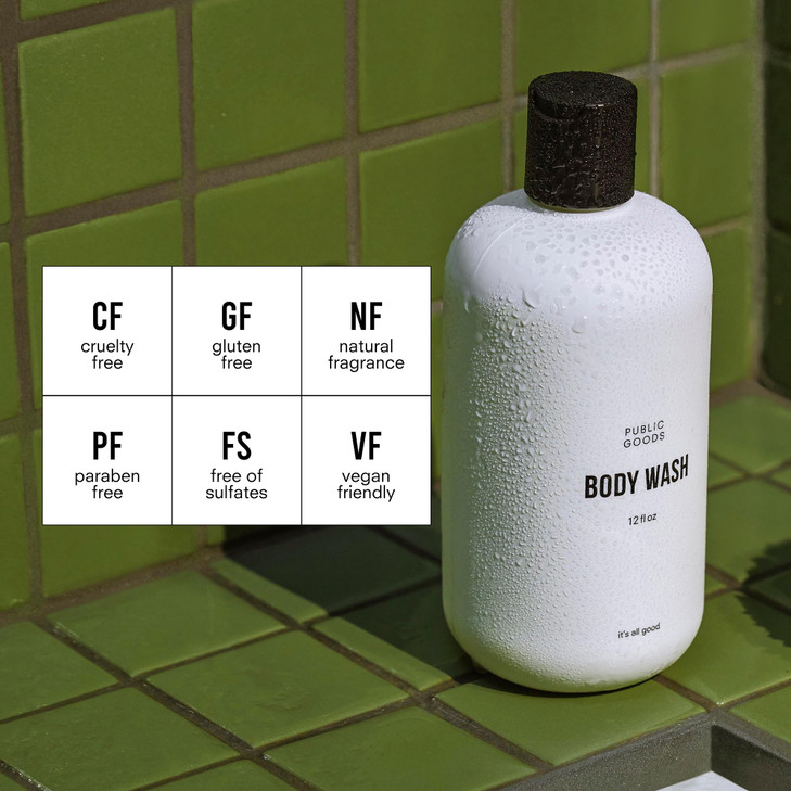 Public Goods Body Wash for Men and Women Natural Soap for Bath Shower Body Scrub Made with Organic Essential Oils Sulfat