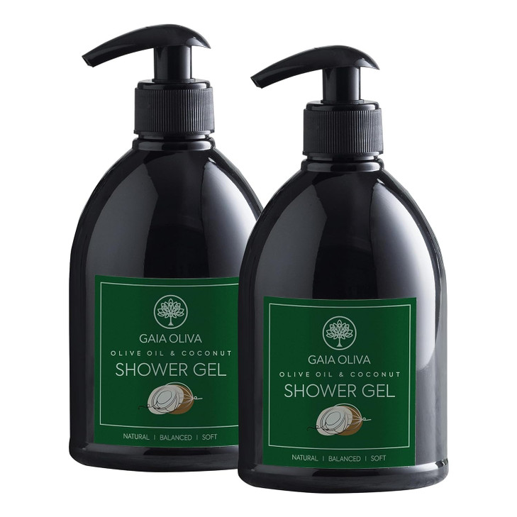GAIA Oliva Olive Oil Shower Gel Natural Body Wash with Coconut Hydrating Moisturizing Body Wash for Women Men Plantbased