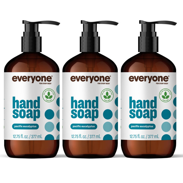 Everyone Liquid Hand Soap 1275 Ounce Pack of 3 Pacific Eucalyptus made with Essential Oils for kitchen and bathroom
