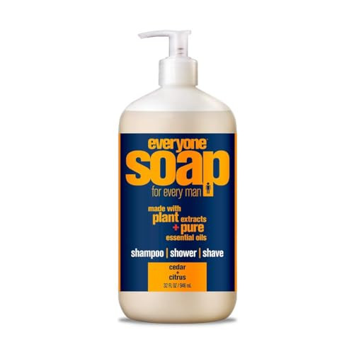 Everyone 3in1 Soap Body Wash Bubble Bath Shampoo 32 Ounce Pack of 1 Cedar and Citrus made with Essential Oils for Men an