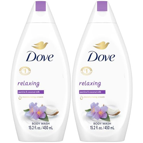 Dove Body Wash Relaxing 2Pack Jasmine Coconut Milk for Softer Smoother Skin 152 Oz Ea