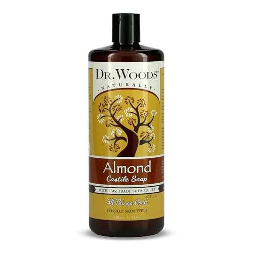Dr Woods Almond Liquid Castile Soap Castile Soap with Pure Almond Oil Body Wash for Men and Women Contains Organic Shea