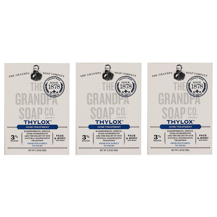 Grandpas Thylox Acne Treatment Soap with Sulfur 325 oz 3pack