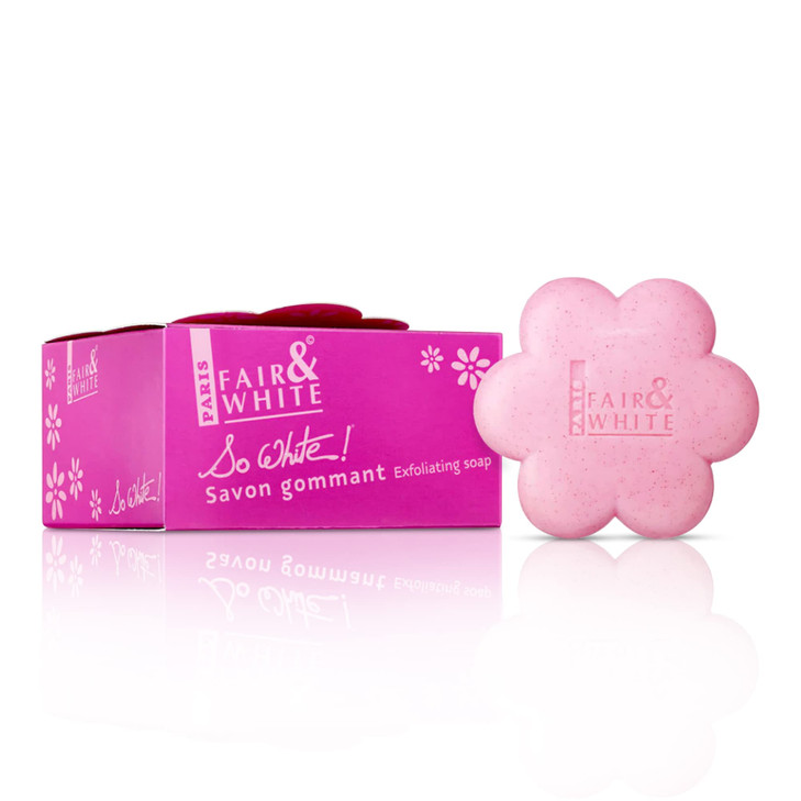Fair White So White Skin Brightening Soap 200g 7 oz Exfoliating Soap Helps to Reduce Blemishes on Body Knees Underarms A