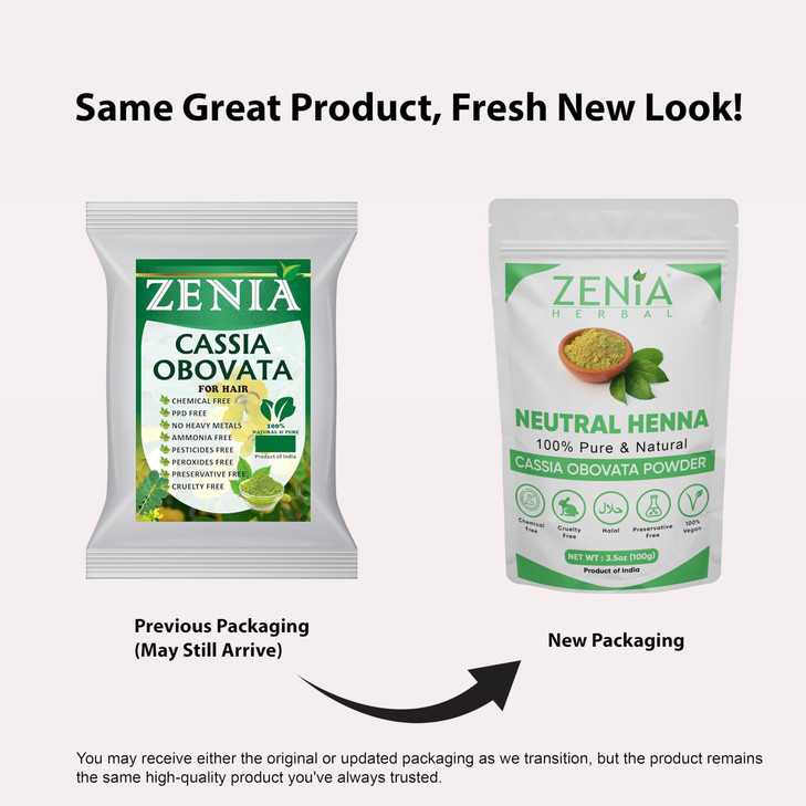 Zenia 100% Pure Neutral Henna Powder (Cassia Obovata) | 7oz (200g) | Colorless Henna for Hair | Natural Hair Conditioner | for Silky, Soft & Shiny Ha online at globaldelivered