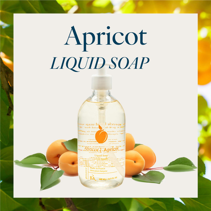 Provence Sante Natural Liquid Soap Moisturizing Almond Oil Hand Soap with Ripe Apricot Scent Elegant Pump Dispenser for
