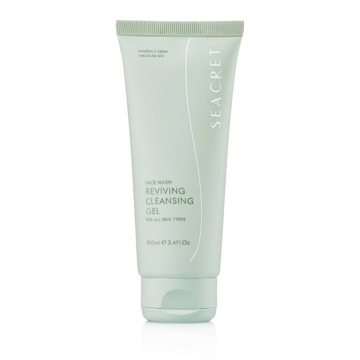 SEACRET Dead Sea Reviving Cleansing Gel Gentle Facial Cleanser with Fruit AHAs Minerals Hydrating Foaming Face Wash Natu