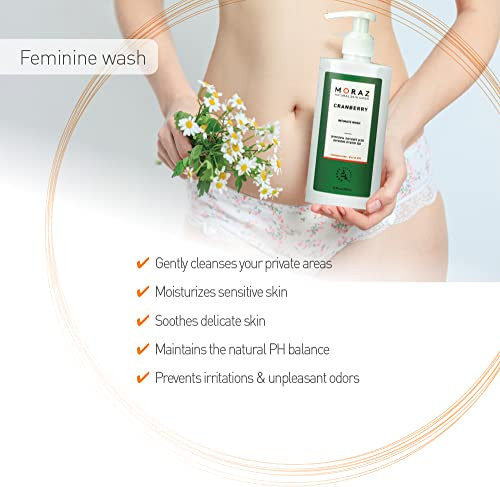 Moraz Intimate Wash For Women Herbal Intimate Wash with Cranberry Extract and Lactic Acid For Daily Use 85 FLOZ
