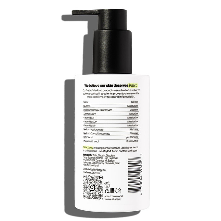 Untoxicated Face Wash Gentle Hydrating Face Cleanser for Sensitive Skin Ceramides Hyaluronic Acid Glycerin No Common Irr