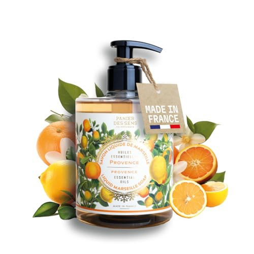 Panier des Sens Moisturizing Liquid Hand Soap Provence Fresh Fruity Fragrance French Savon de Marseille with Coconut Oil