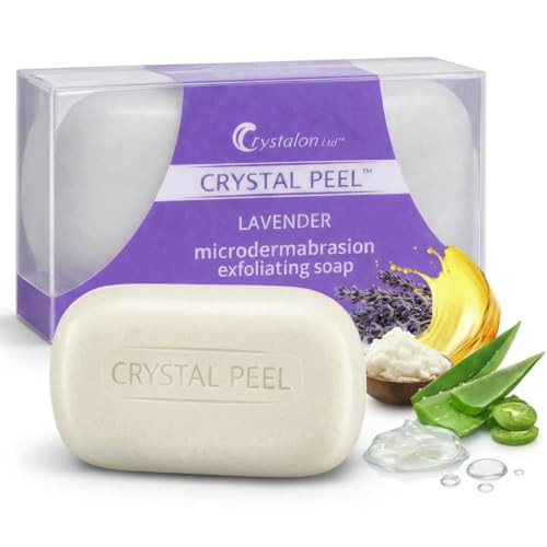 Exfoliating Bar Soap for Men Women Crystal Peel Luxury Microdermabrasion Hydrating Exfoliating Body Soap Bar Solid Magne