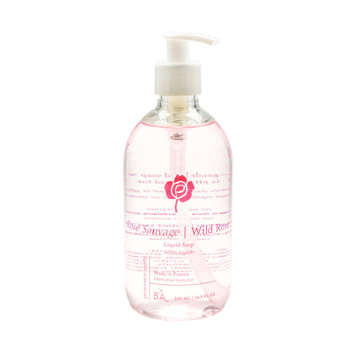 Provence Sante Natural Liquid Soap Moisturizing Almond Oil Hand Soap with Floral Wild Rose Scent Elegant Pump Dispenser