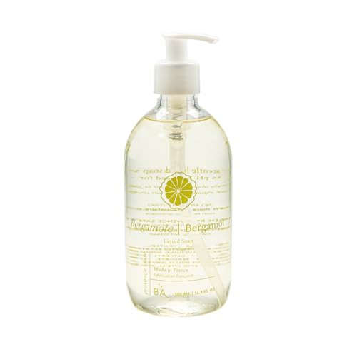 Provence Sante Natural Liquid Soap Moisturizing Almond Oil Hand Soap with Light Citrus Bergamot Scent Elegant Pump Dispe