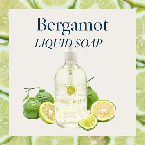 Provence Sante Natural Liquid Soap Moisturizing Almond Oil Hand Soap with Light Citrus Bergamot Scent Elegant Pump Dispe