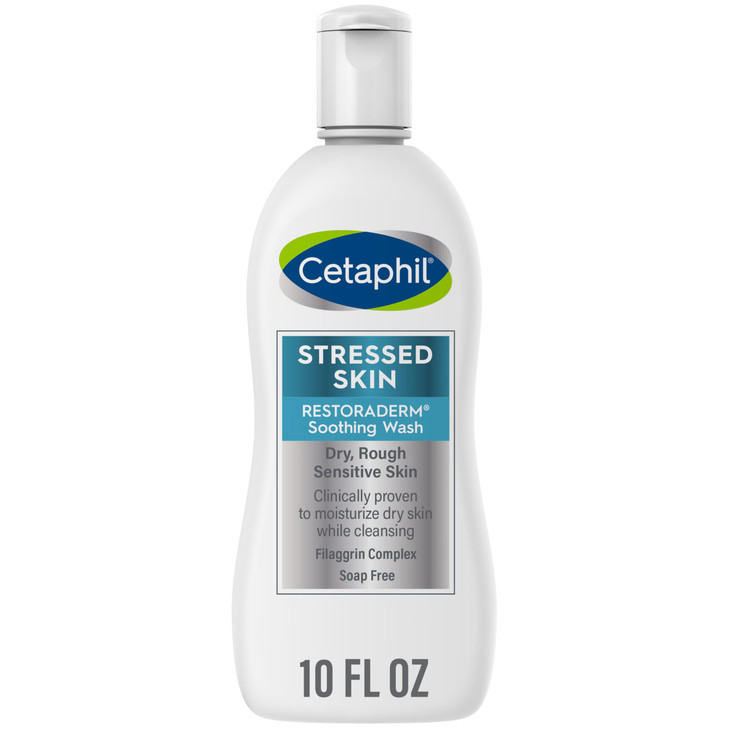 Cetaphil RESTORADERM Soothing Wash 10 fl oz Soothes Dry Stressed Skin Hypoallergenic Soap Paraben Free National Eczema A