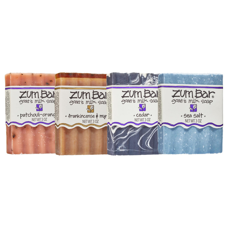 Indigo Wild Zum Goats Milk Soap Bar Bar Soap for Hands Body Made with Essential Oils 3 oz Earth Sea Blends 4 Pack